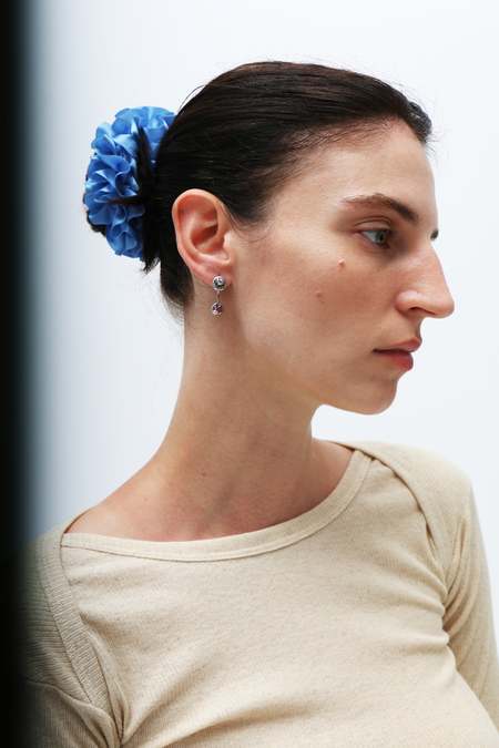 Janessa Leone Leather Scrunchie - Brown | Garmentory display picture 1