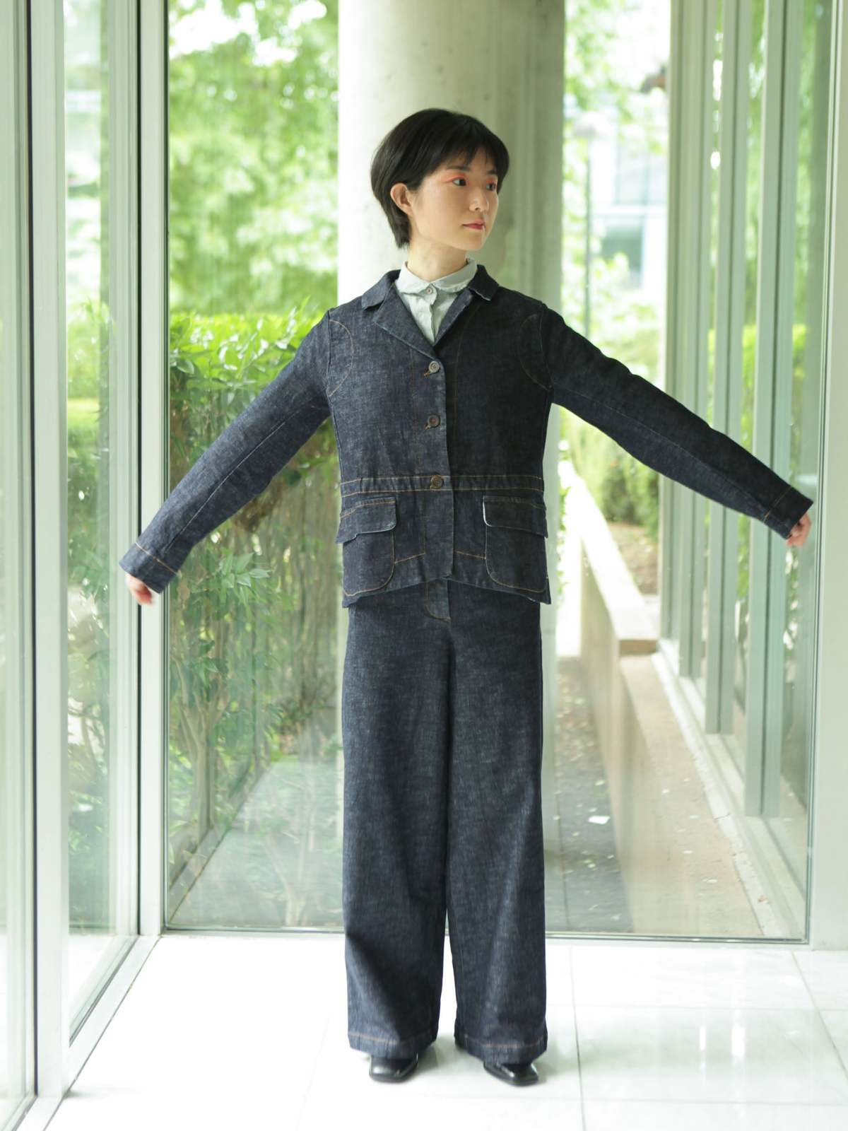 H+ Hannoh Wessel Veruska Jacket - Washed Denim - Image 8 of 8