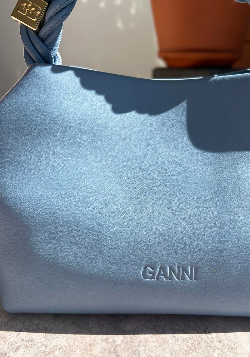 Ganni ■ Bou Bag Mini - Dusty Blue【 残りわずか】 Faded Denim Denim Mini GANNI Bou Bag | GANNI US