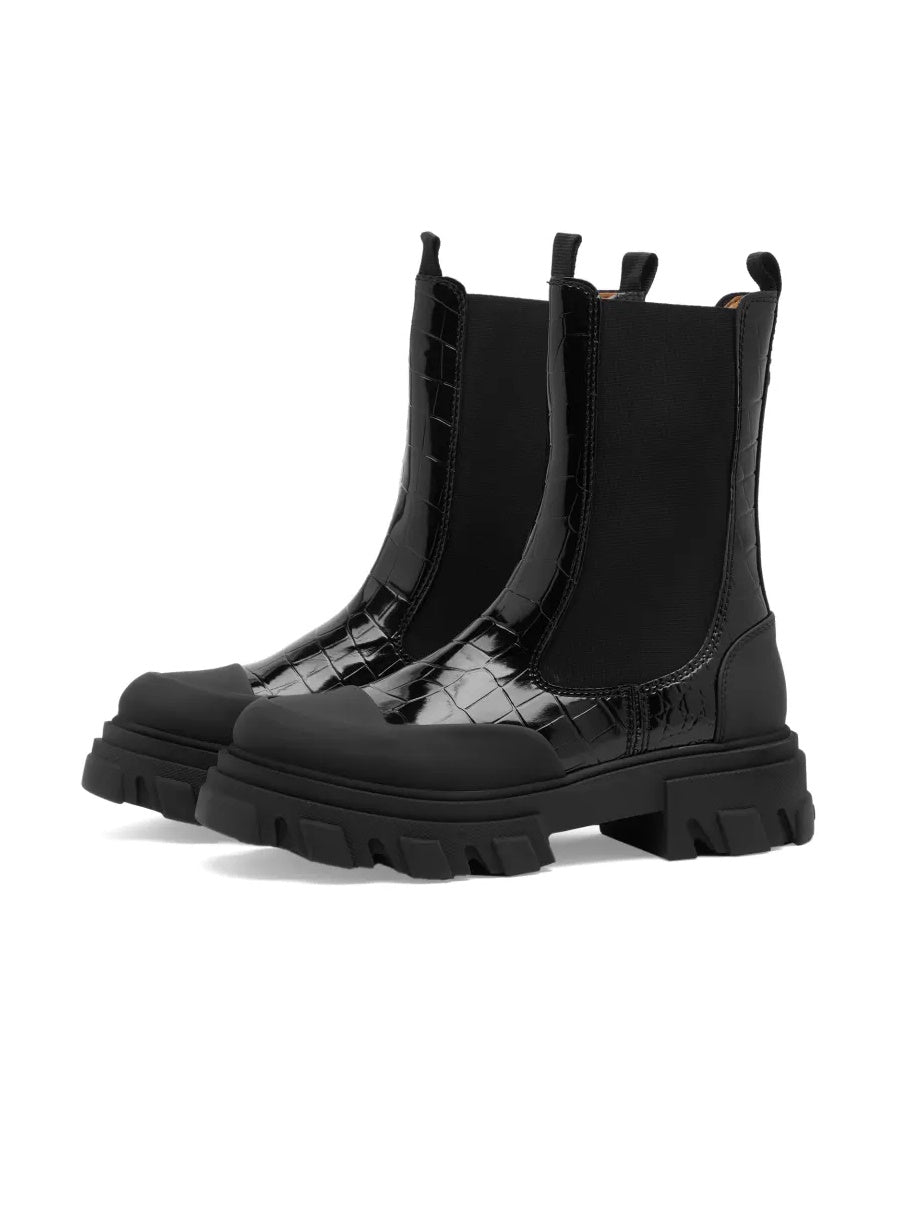 GANNI｜BOOTS (BLACK EVERYDAY MID CHELSEA BOOTS (S2083 09 Cleated-Mid-Chelsea-Boot-