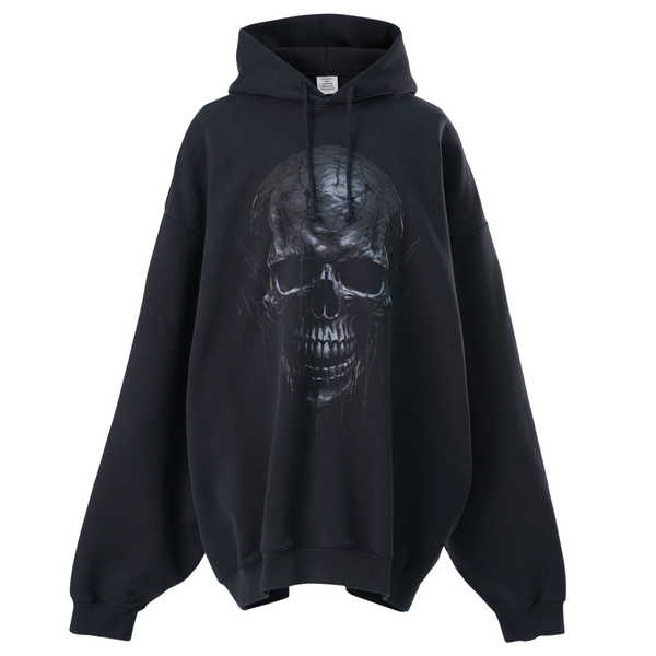 Vetements Skull Metal Hoodie - Black | Garmentory