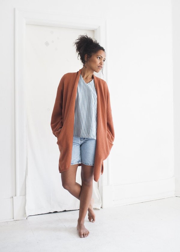 Bare Knitwear Kimono Coat in Clay Bare Knitwear Kimono Coat in Clay