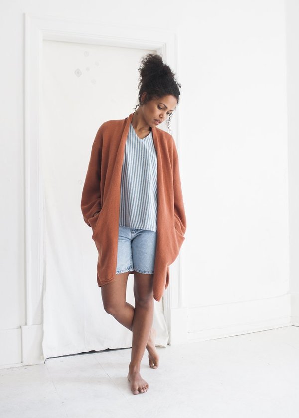Bare Knitwear Kimono Coat in Clay Bare Knitwear Kimono Coat in Clay