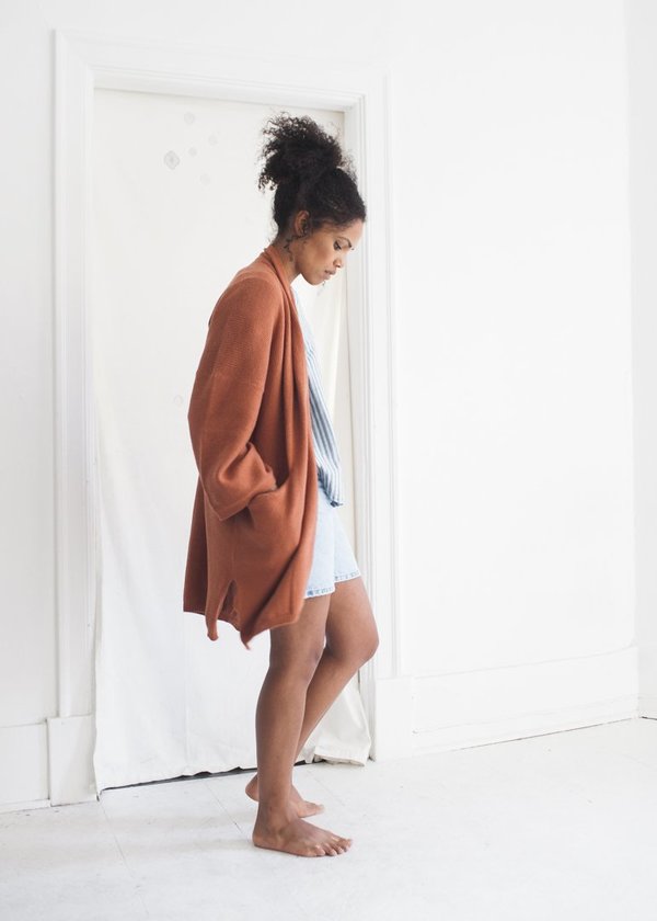 Bare Knitwear Kimono Coat in Clay Bare Knitwear Kimono Coat in Clay