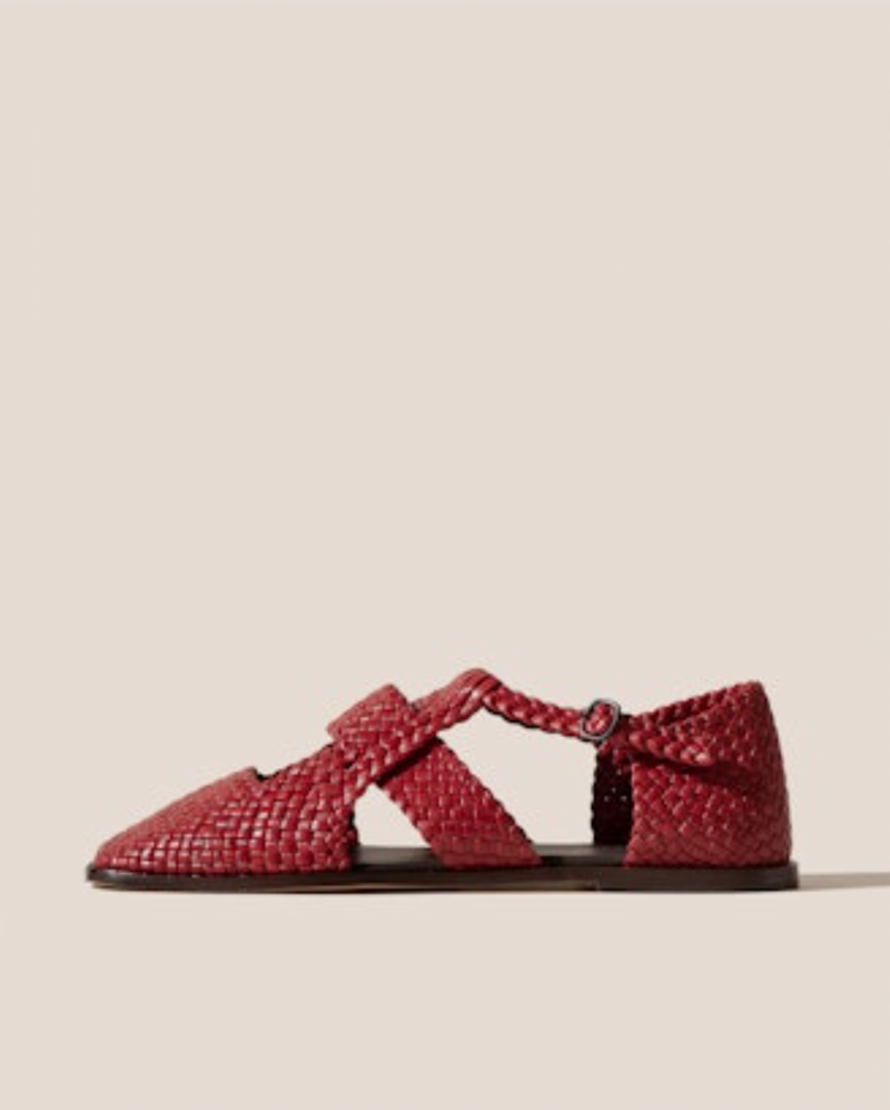 HEREU STUDIO Serra Supple Shiny Sandal - Chili Red | Garmentory
