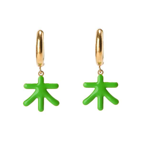 MATTER MATTERS Five Elements Wood Earrings - Forest/Grass