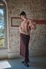 L'envers Augustine Merino Wool Flare Skirt - Plum - Thumbnail 4