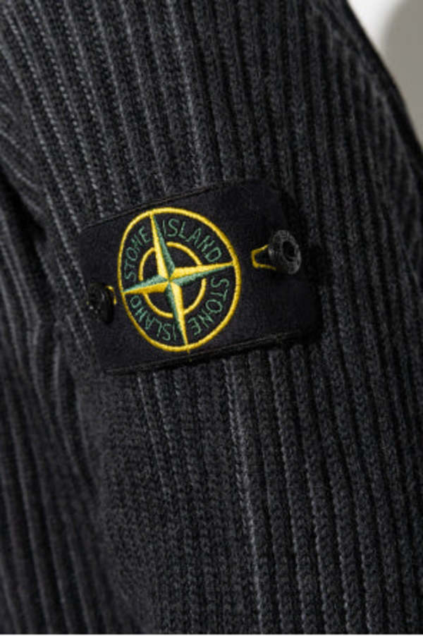 Stone Island Logo-Patch High Neck Jumper - Melange Charcoal