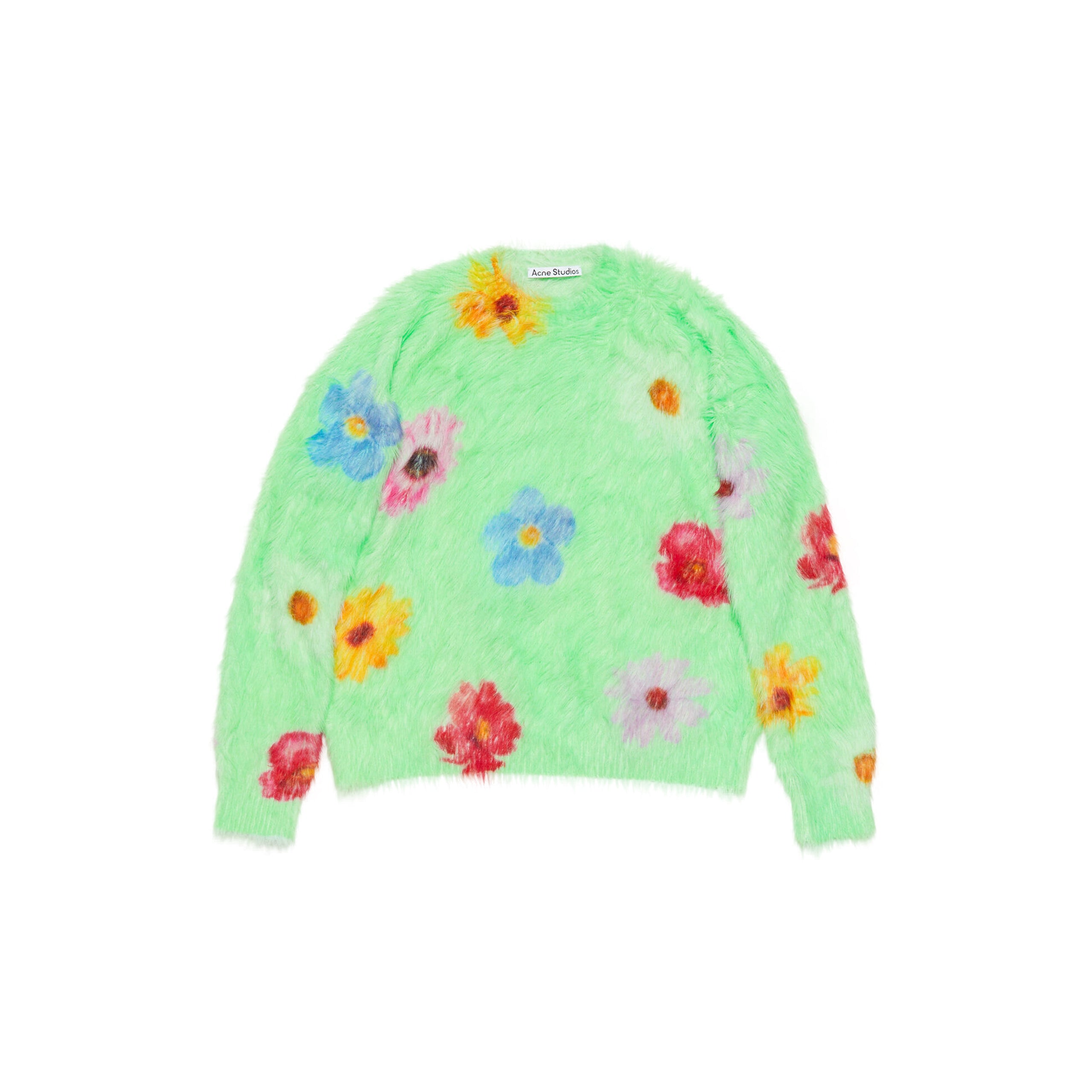 Acne Studios Printed Fluffy Jumper - Light Green | Garmentory Acne Studios Printed Fluffy Jumper - Light Green | Garmentory