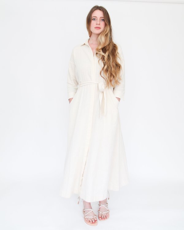 Esby Mabel Shirt Dress - Natural Esby Mabel Shirt Dress - Natural