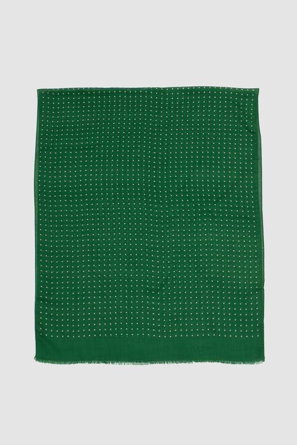 DRAKE'S Polka Dot Tubular Scarff Green on Garmentory