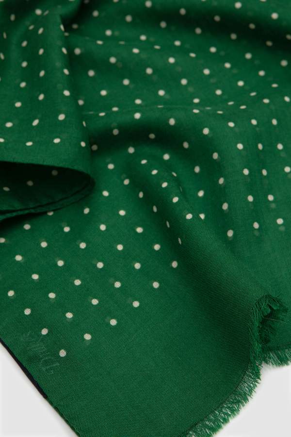 DRAKE'S Polka Dot Tubular Scarff Green