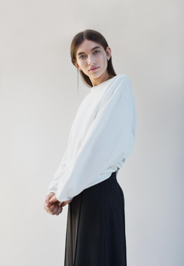 unisex Ade Velkon raw pullover white unisex Ade Velkon raw pullover white