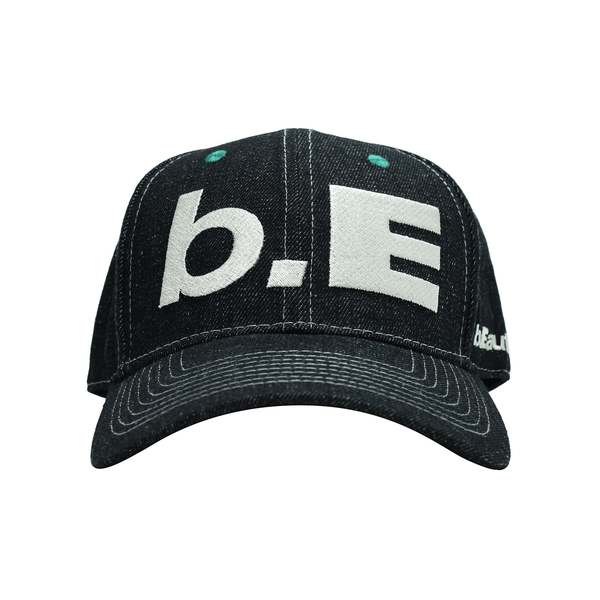 b.eautiful b.E Hat - Black Denim/Off White | Garmentory