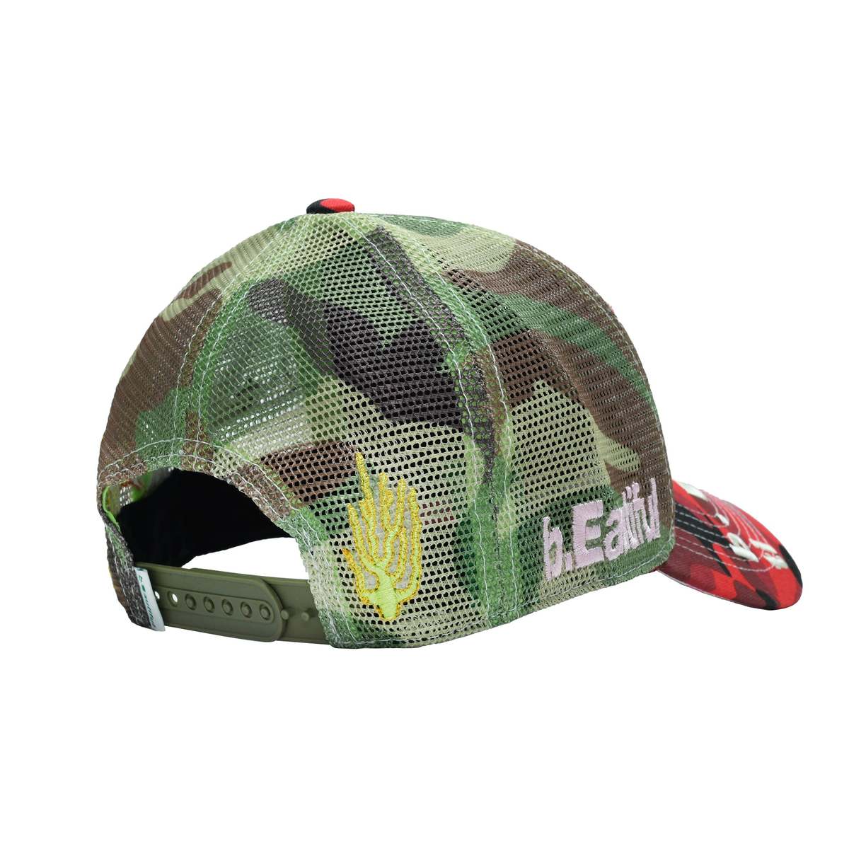 帽子 b.Eautiful Biyu Trucker Hat check camo Biyu Trucker Hat (Peak Camo) — available now on b-Eautiful.com