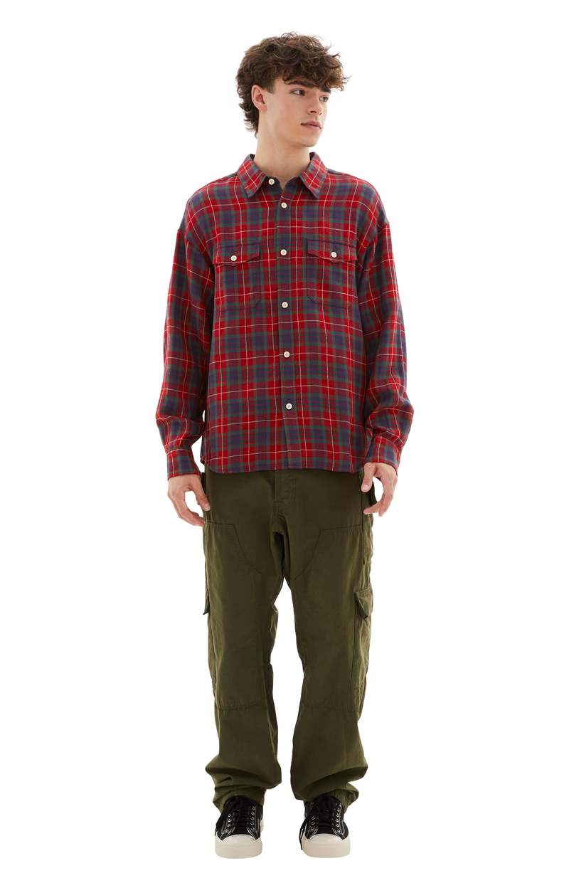 Visvim Pioneer L/S Shirt - Red | Garmentory