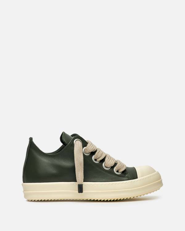 Rick Owens Jumbo Lace Low Sneaks - Forest/Pearl | Garmentory