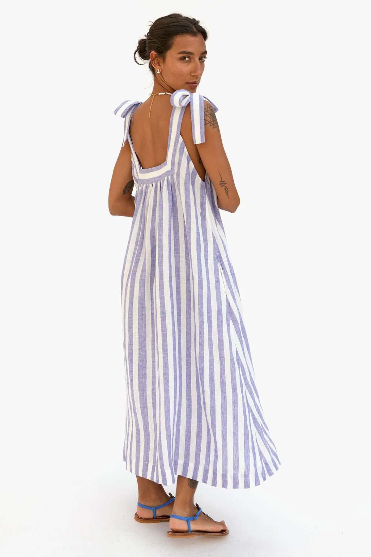 Clare V. Rosalie Dress - Purple Stripe - Image 1 of 4