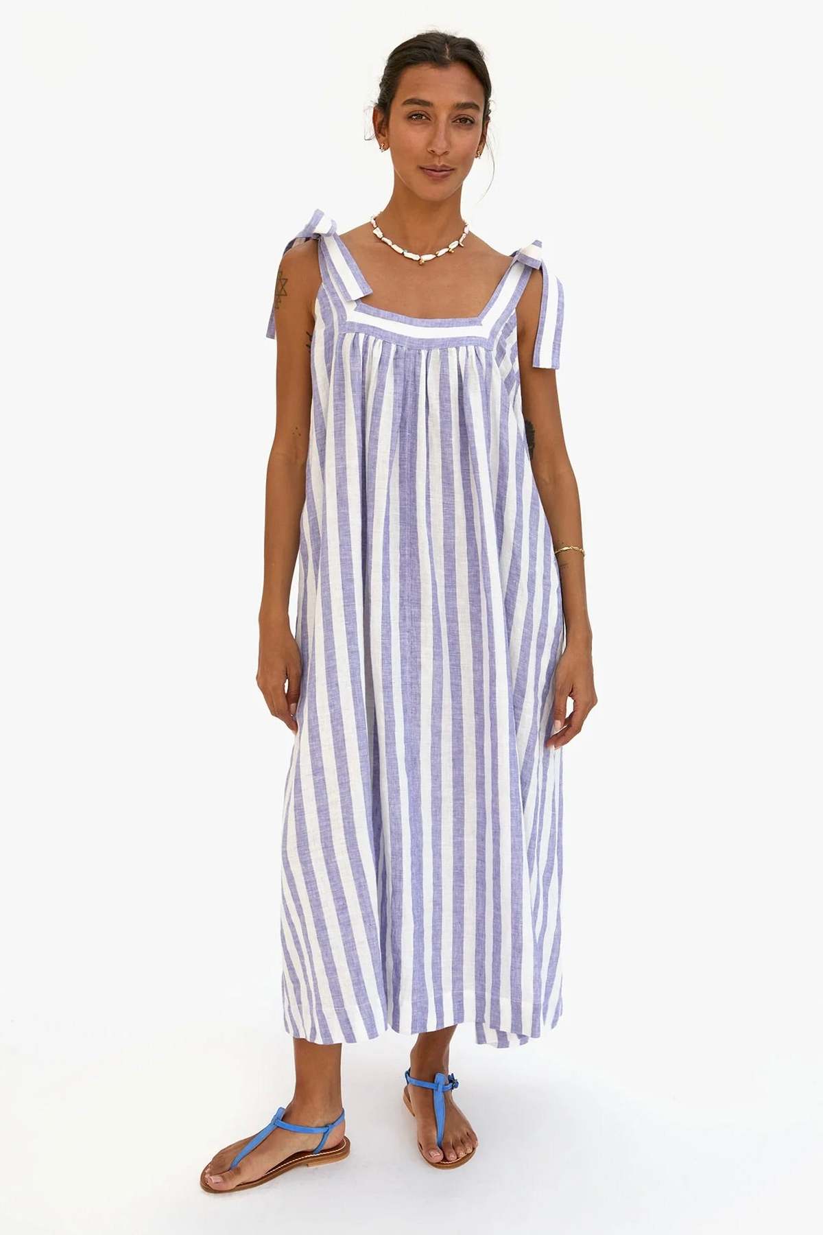 Clare V. Rosalie Dress - Purple Stripe - Image 2 of 4
