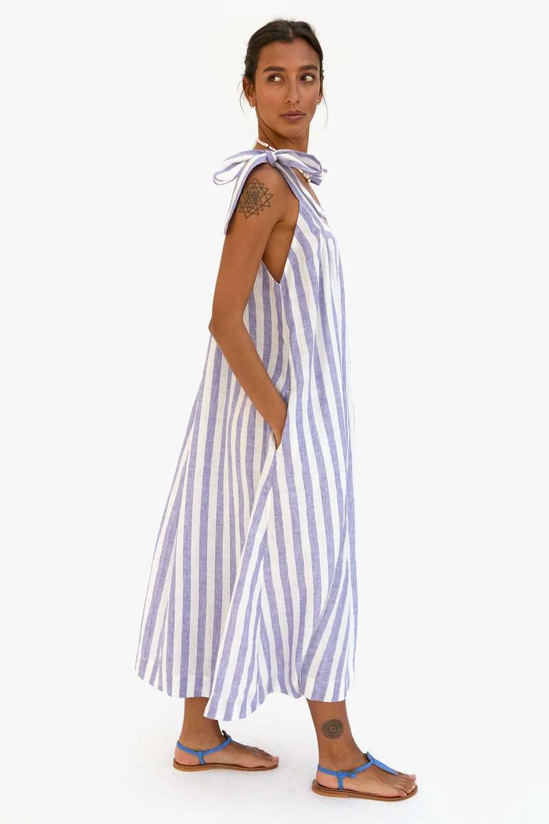 Clare V. Rosalie Dress - Purple Stripe