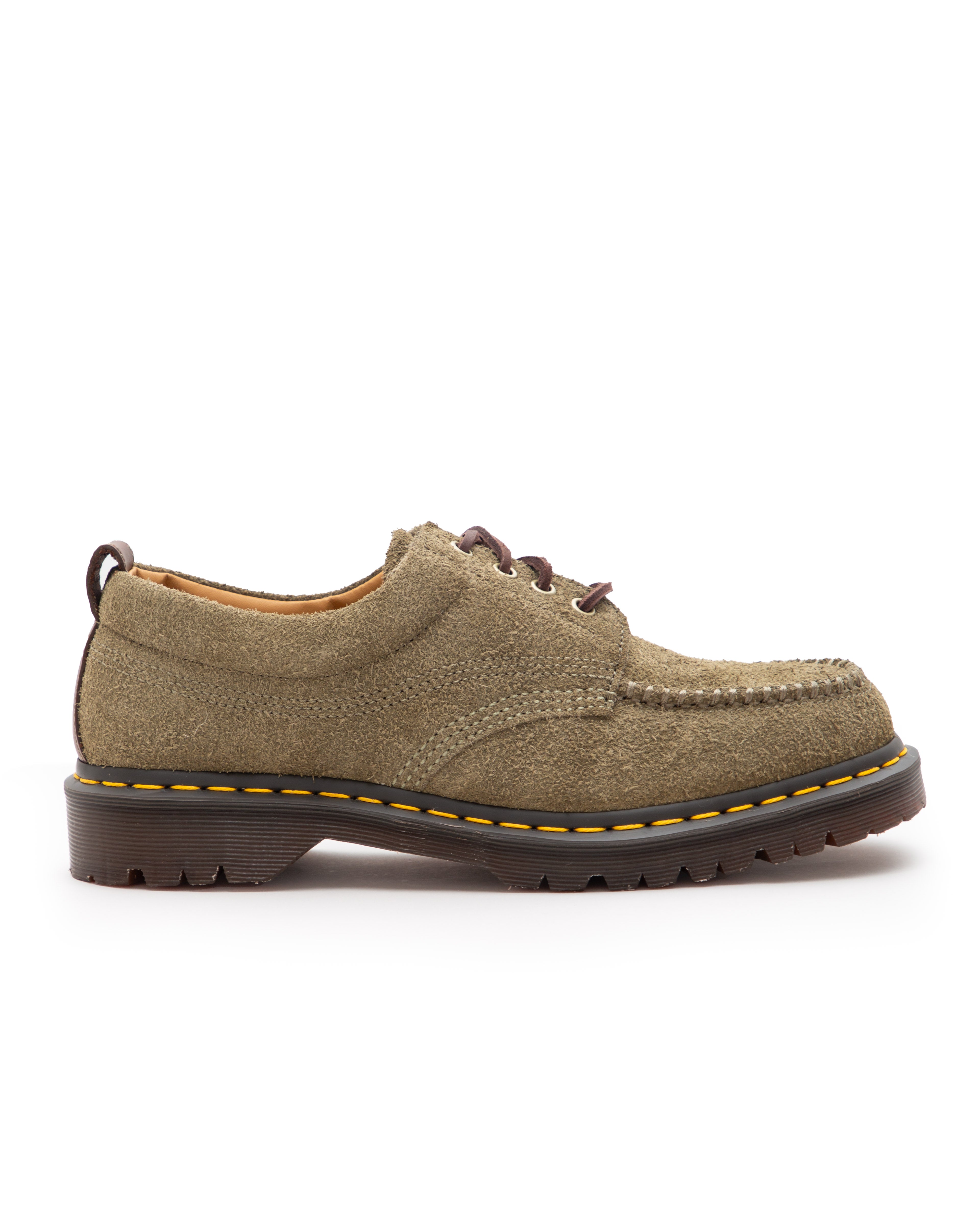Dr. Martens Lowell Hairy Suede Shoes - OLIVE | Garmentory display picture 2
