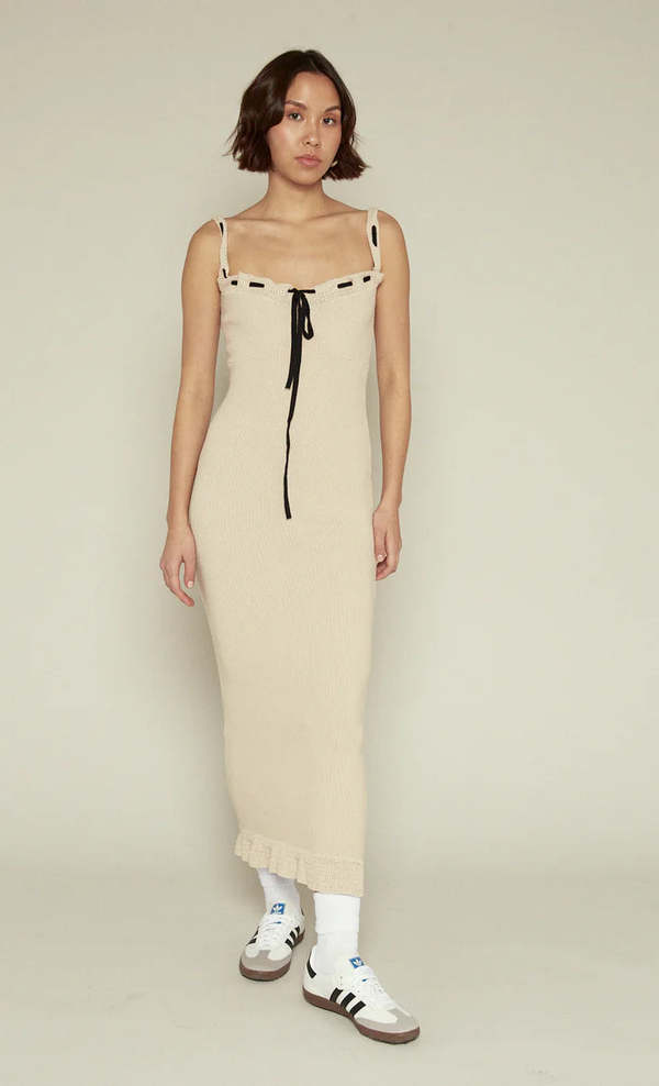 Another Girl Ruffle Knit Bardot Maxi Dress | Garmentory