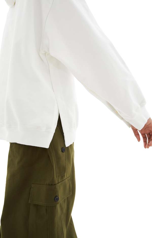 ★MARNI★ Floral Print Logo Hood Natural White FUMU0067PNUSC White cotton hoodie with flower prints | Marni