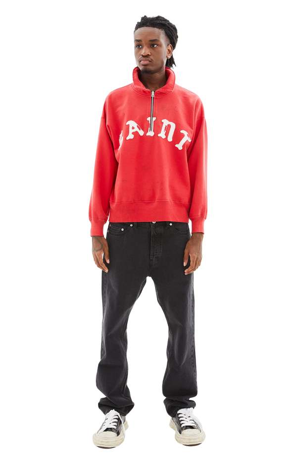 Half-Zip Saint Logo Sweatshirt (Red) | Garmentory