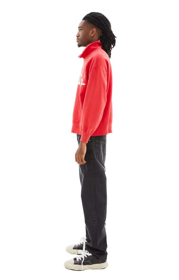 Half-Zip Saint Logo Sweatshirt (Red) | Garmentory