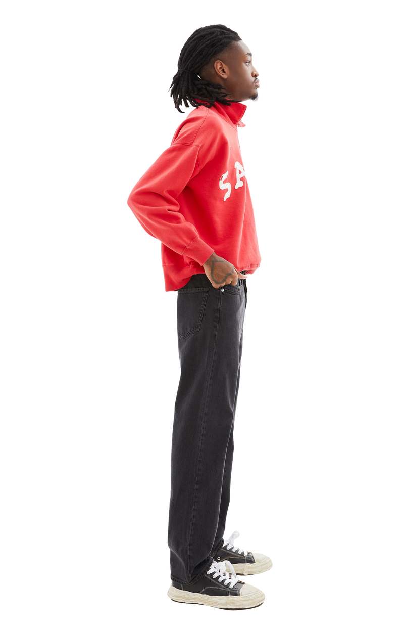 スウェット・トレーナー SAINT MXXXXXX Saint logo half-zip cotton sweatshirt Half-Zip Saint Logo Sweatshirt (Red) | Garmentory