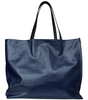 Marni Leather tote bag - Navy blue - Thumbnail 1