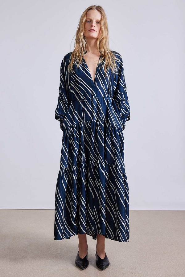 Apiece Apart Trinidad Maxi Dress - Navy Bias | Garmentory