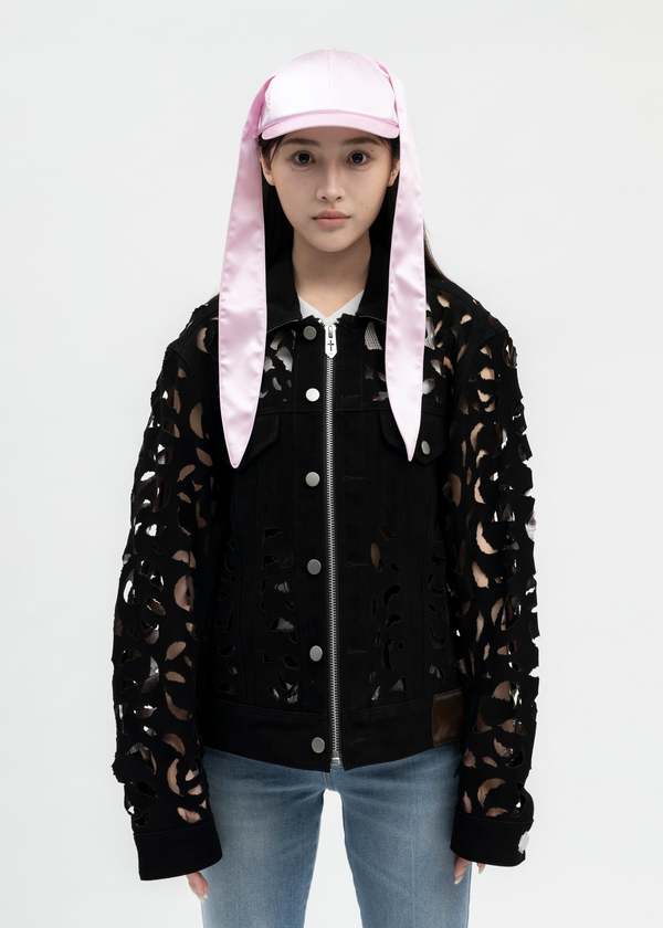 MASU WING-CUT LEATHER TRUCKER JACKET- black | Garmentory