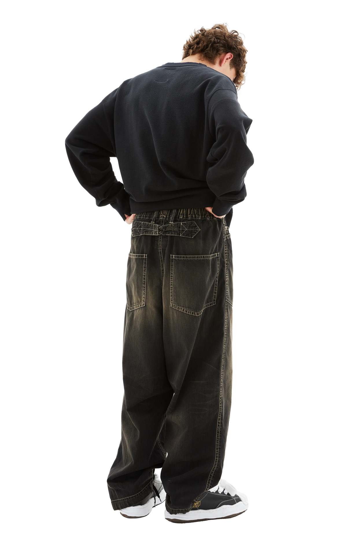 Mihara Yasuhiro Denim Baker Pants - Black | Garmentory