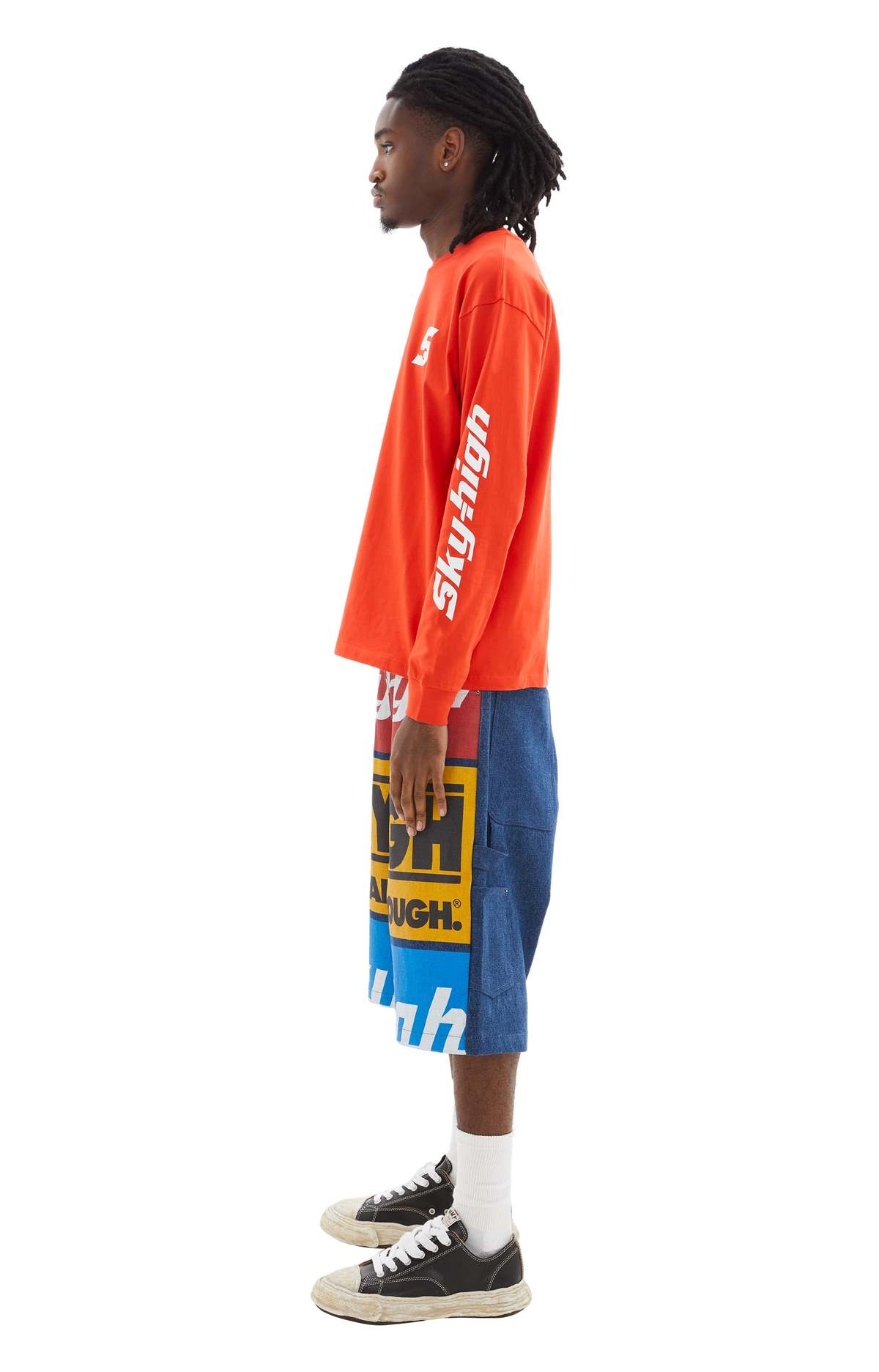 【SKY HIGH FARM WORKWEAR】SHF SAND Msize Sky High Farm / UNISEX SHF SAND MESH SHORTS KNIT / BLACK