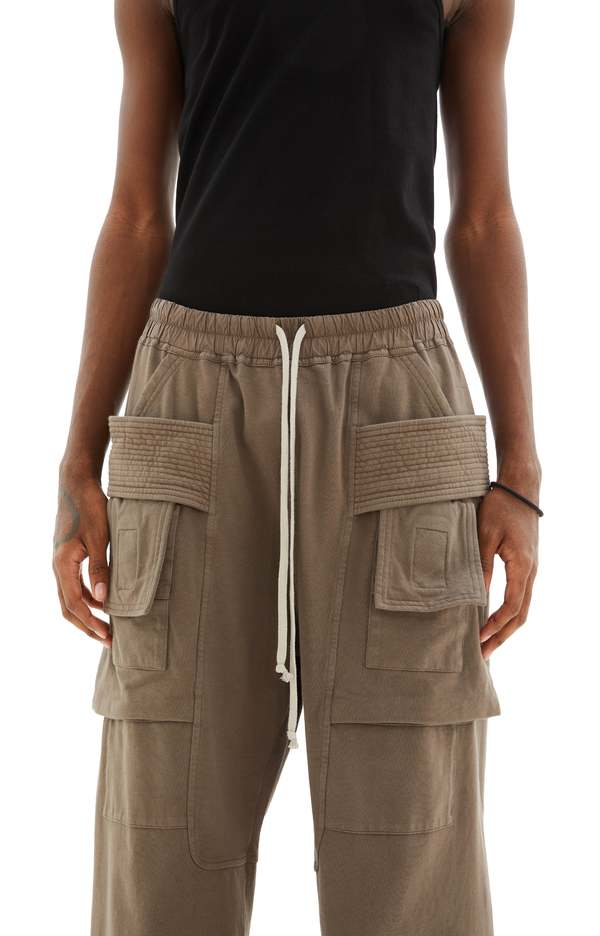 Rick Owens Creatch Cargo Wide Drawstring Pants - Dust | Garmentory