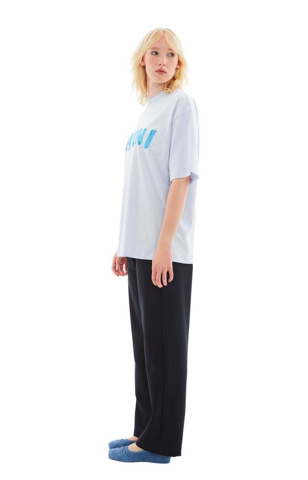 Marni Logo Cotton T Shirt - Light Blue | Garmentory