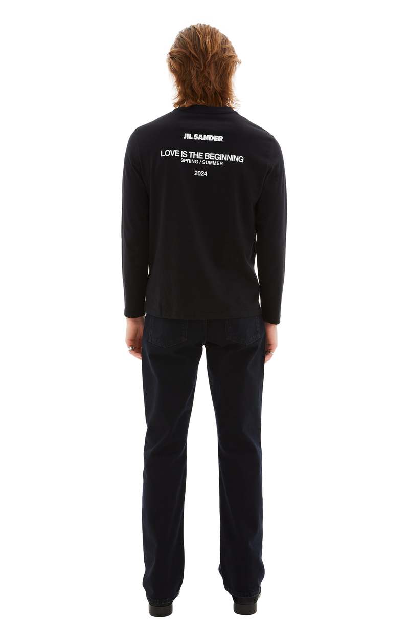 Jil Sander Long Sleeved T-Shirt w/Print - Black | Garmentory