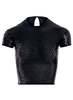 Mugler Tulle Stretch Top with Sequins - Black - Thumbnail 6