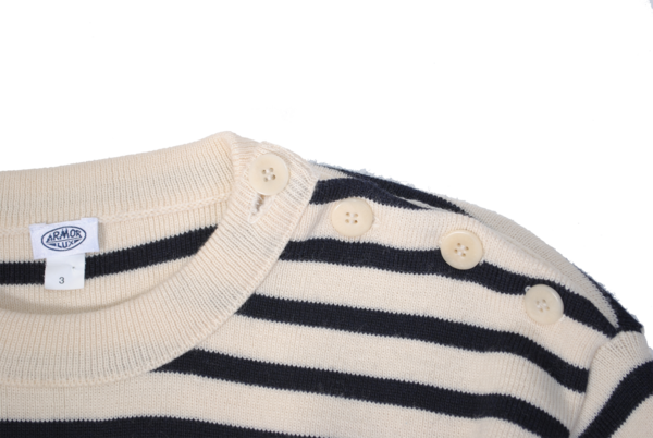 Armor Lux Fouesnant Wool Sweater, Nature / Navy Armor Lux Fouesnant Wool Sweater, Nature / Navy