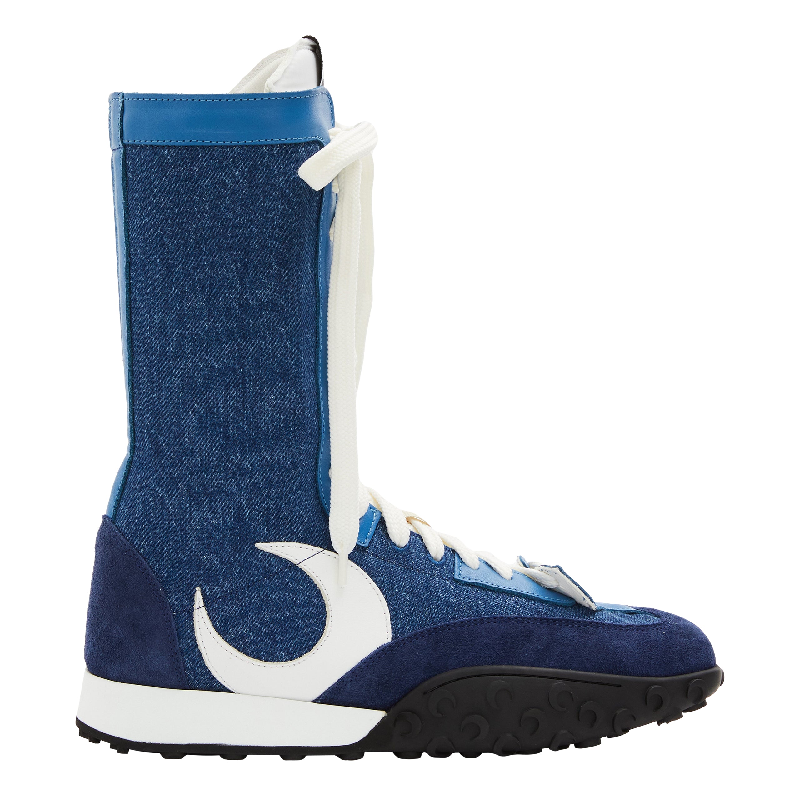 MARINE SERRE DS Denim MS Rise High Sneakers - Blue | Garmentory