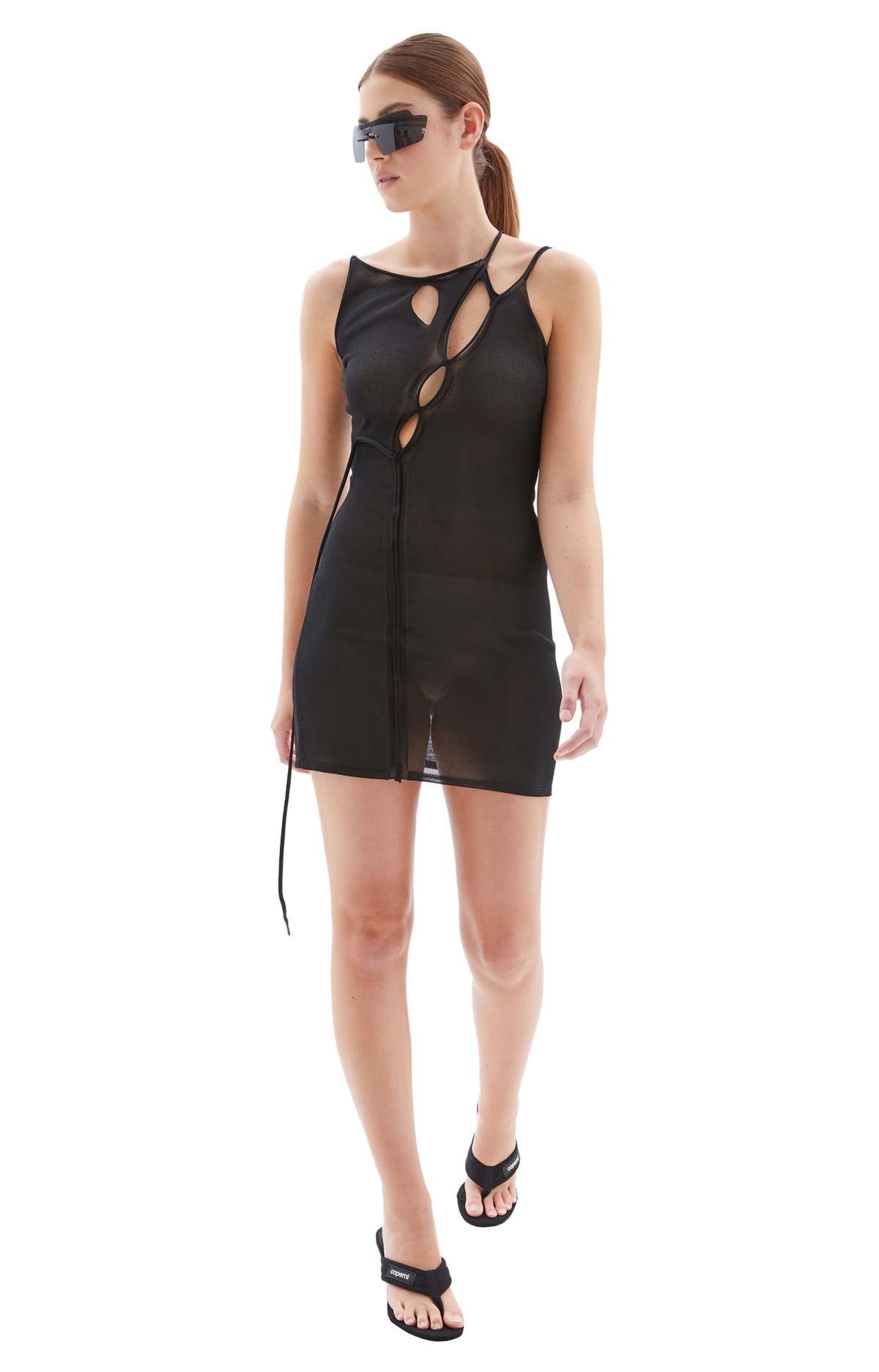 hendrie lace mini dress black BlackMilk | Velvet Black Mini Strappy Dress | Black