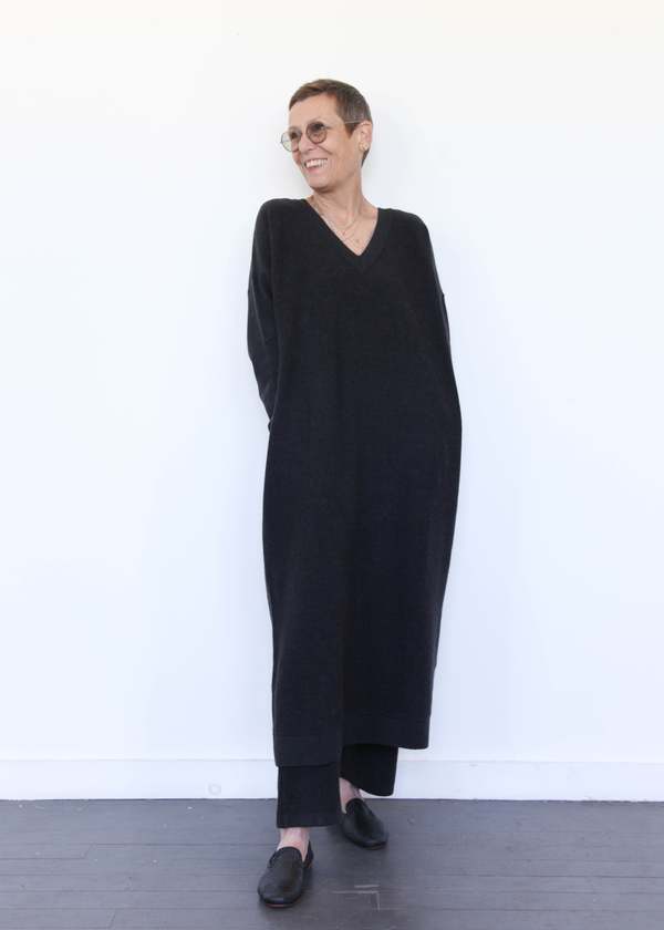 Lauren Manoogian Wide V Neck Dress - Ink | Garmentory