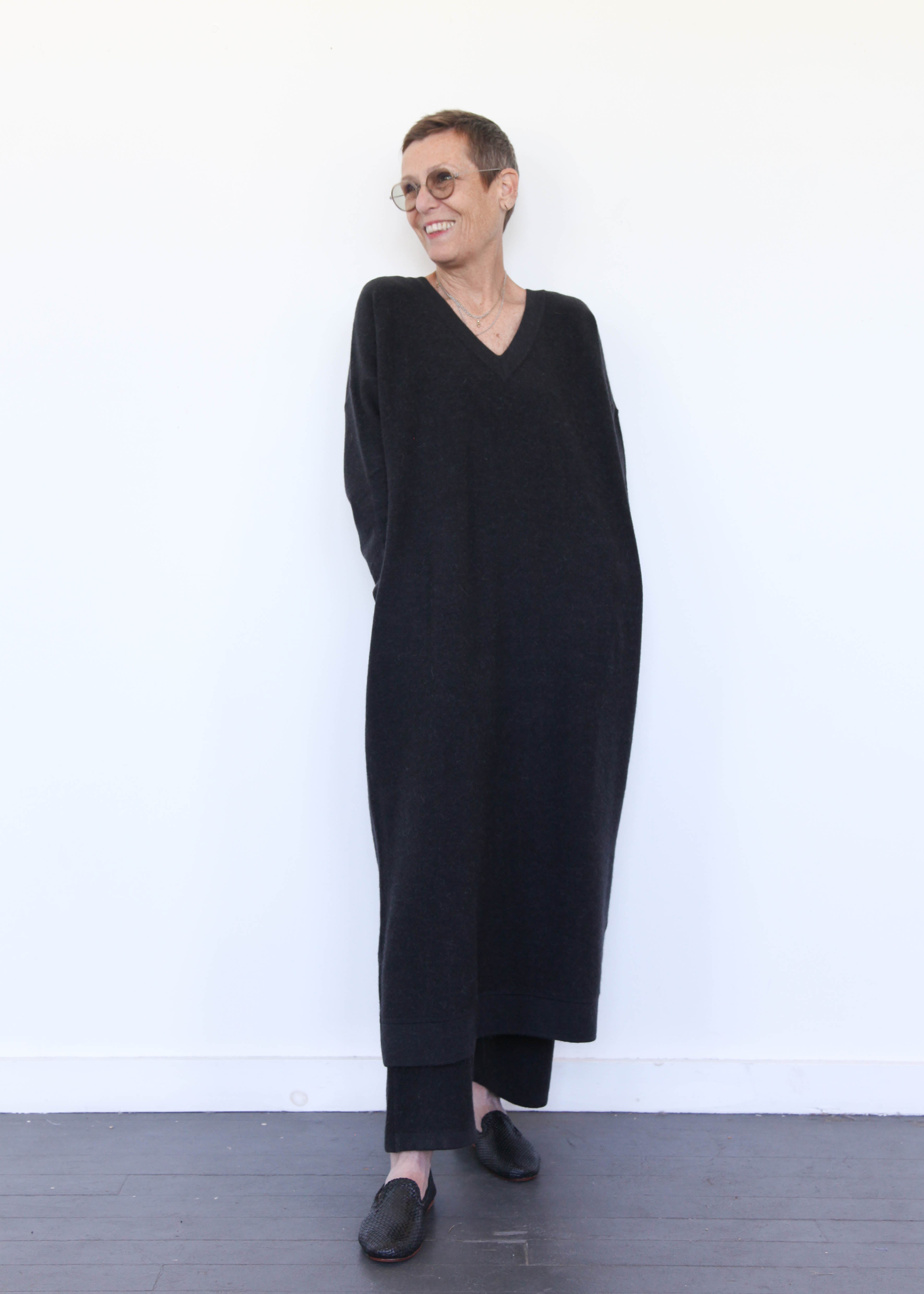 Lauren Manoogian Wide V Neck Dress - Ink | Garmentory