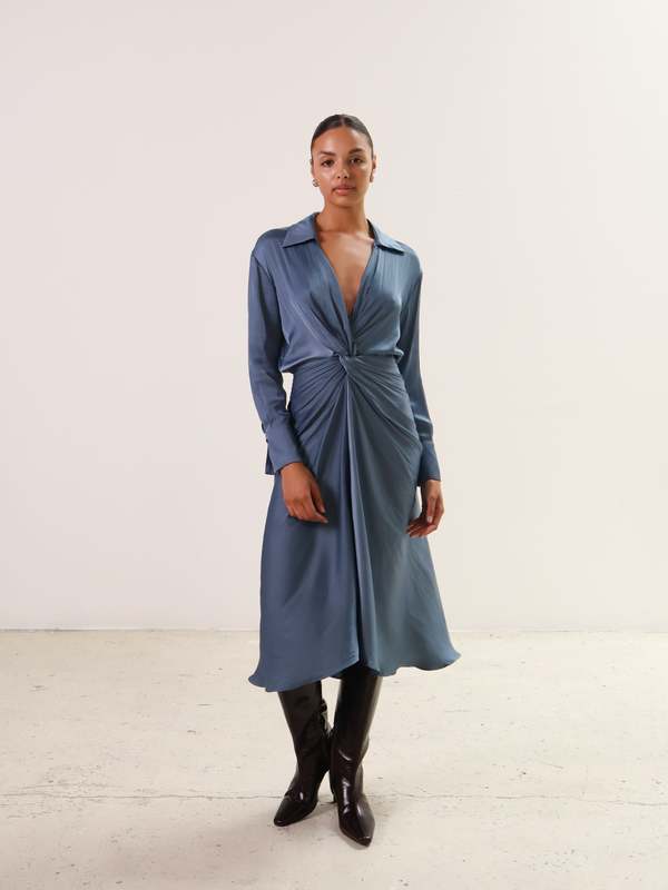 long sleeve satin wedding guest dress ZAPAKA Women Plus Size Sheath Mother Of The Bride Dress with Long Sleeves Blush Ruffled Satin Long Wedding Guest Dress, Blush / US8