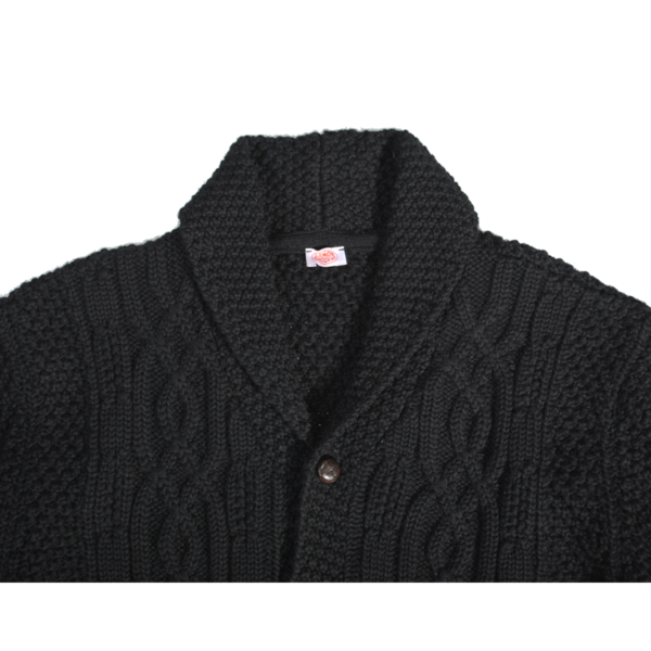 Wool / Alpaca Cable Knit Cardigan, Black Wool / Alpaca Cable Knit Cardigan, Black