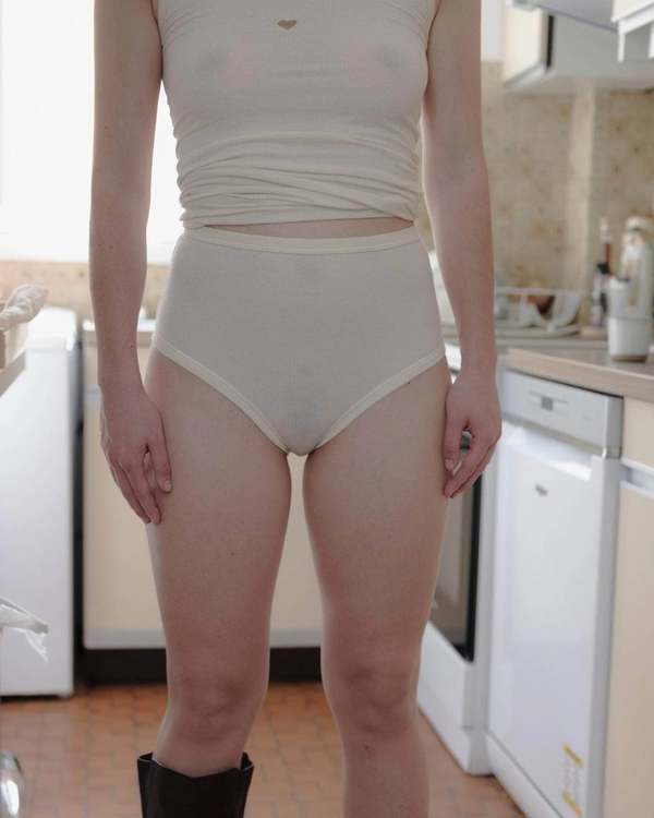 Baserange Heart High Waist Bell Pants - Undyed