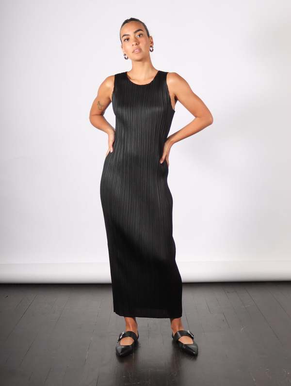 pleats please black dress Pleats Please Issey Miyake Basics Dress in Black