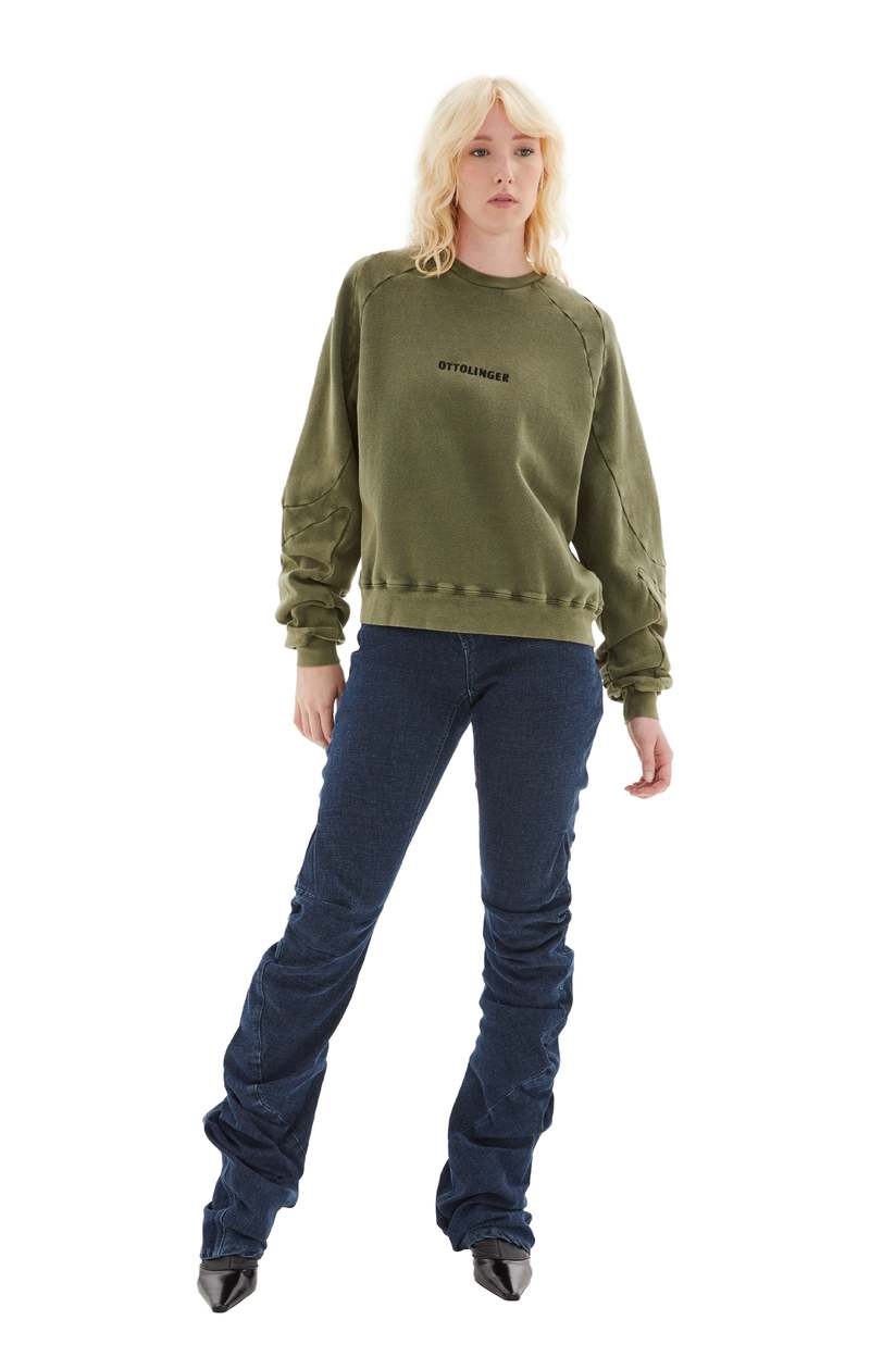 Ottolinger Multiline Cotton Crewneck - Green | Garmentory