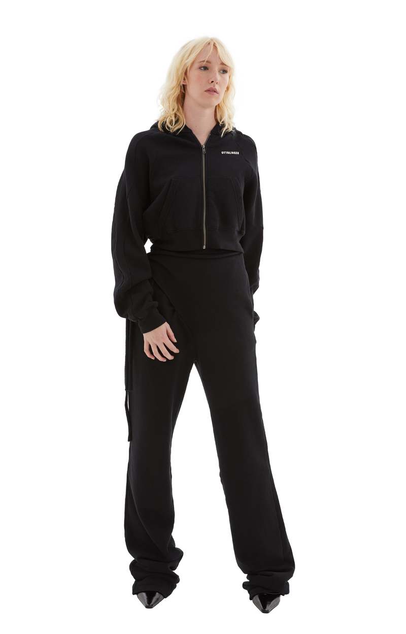 Ottolinger Multiline Cotton Hoodie - Black | Garmentory 